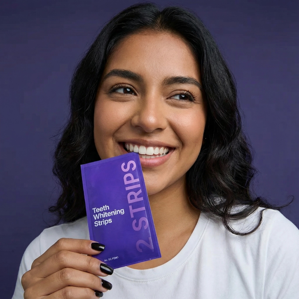 Purple Teeth Whitening Strips - A Brighter Smile After The First Use